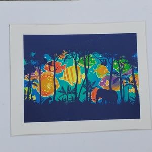 Threadless fish in the jungle art piece